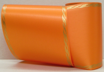 Computerband orange - Perlkante gold