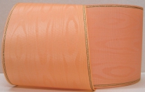 Kranzband-Moiré orange - Goldrand mit schwarzem Faden