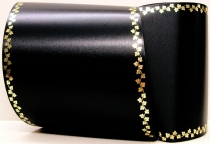 Computerband schwarz - Efeuranke mini gold